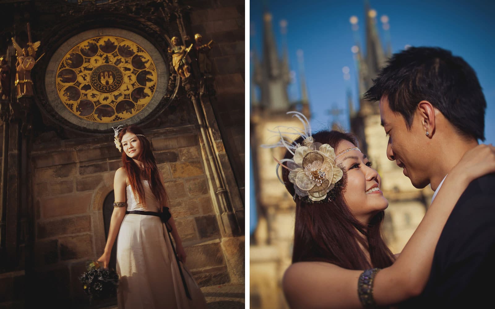 Prague pre weddings / Yvonne & Raymond / stylish portrait session at the Old Town Square