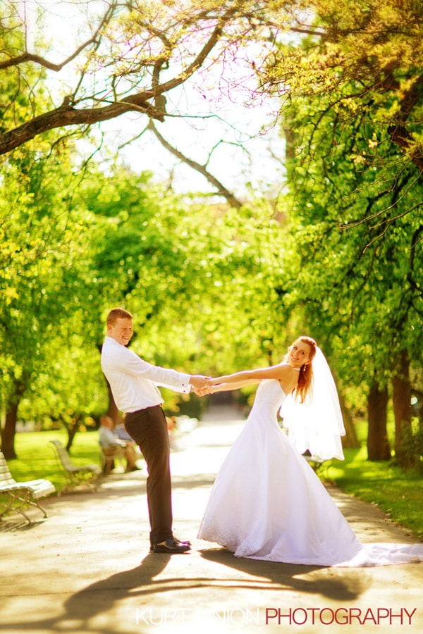 Prague weddings: Polina & Josh wedding day photography at the Royal Gardens