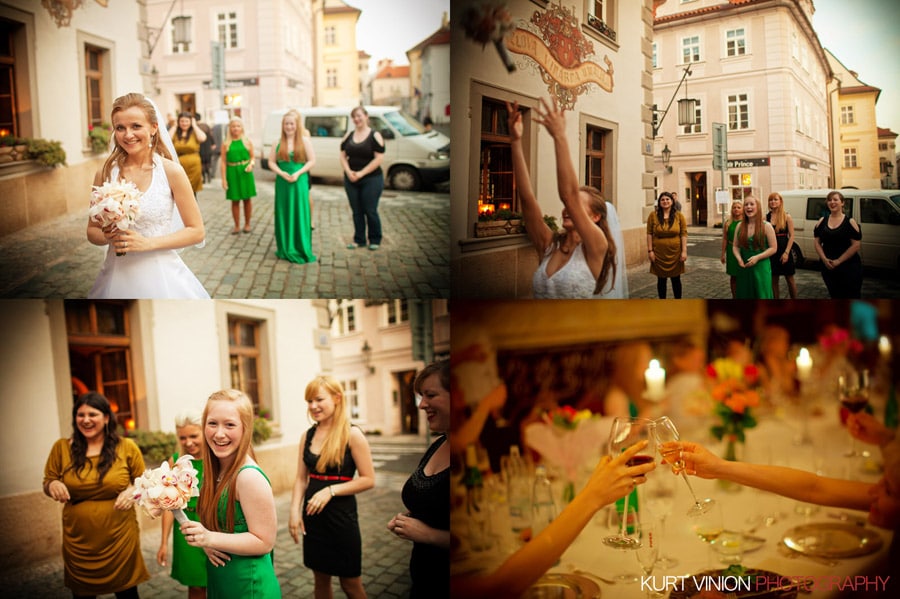 Prague weddings: Polina & Josh wedding day photography in Prague