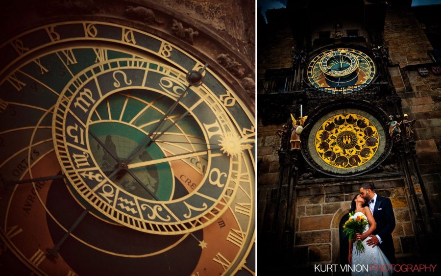 Elopement wedding Prague: Leslie & Anthony wedding photography at the Astronomical Clock