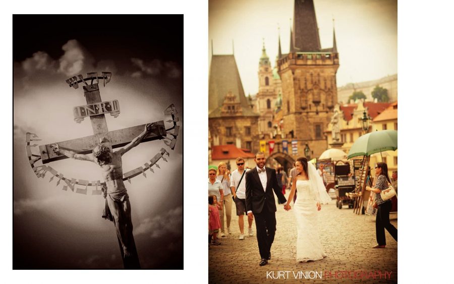 Elopement wedding Prague: Leslie & Anthony wedding photography at the Charles Bridge