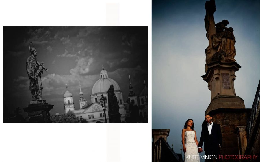 Elopement wedding Prague: Leslie & Anthony wedding photography at the Charles Bridge