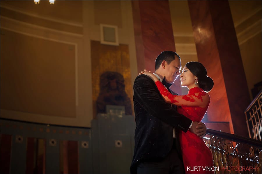 Prague pre wedding photography / Helen & CY winter pre wedding portraits at Obecni Dum