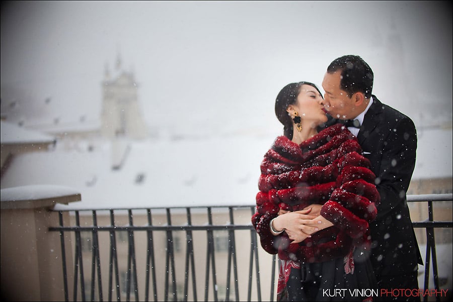 Prague pre wedding photography / Helen & CY winter pre wedding portraits at the Presidential Suite of the Mandarin Oriental