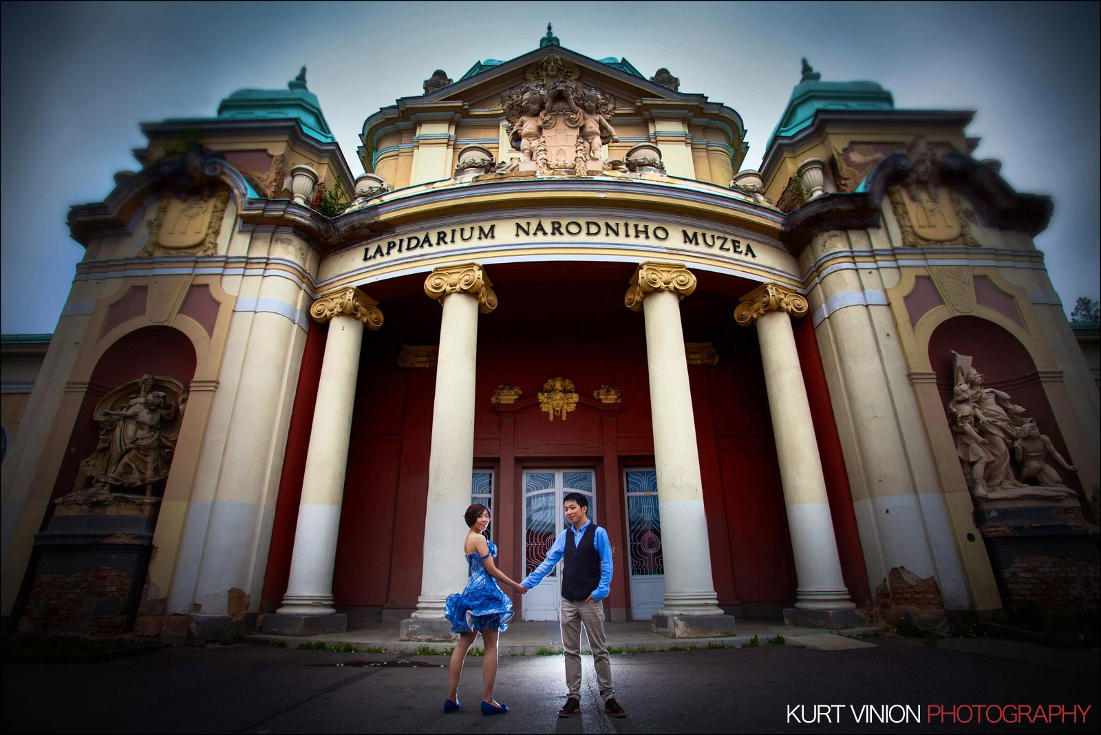 Prague pre wedding photographer / Jay & Ambrose / portrait session at the Holesovice Fairgrounds