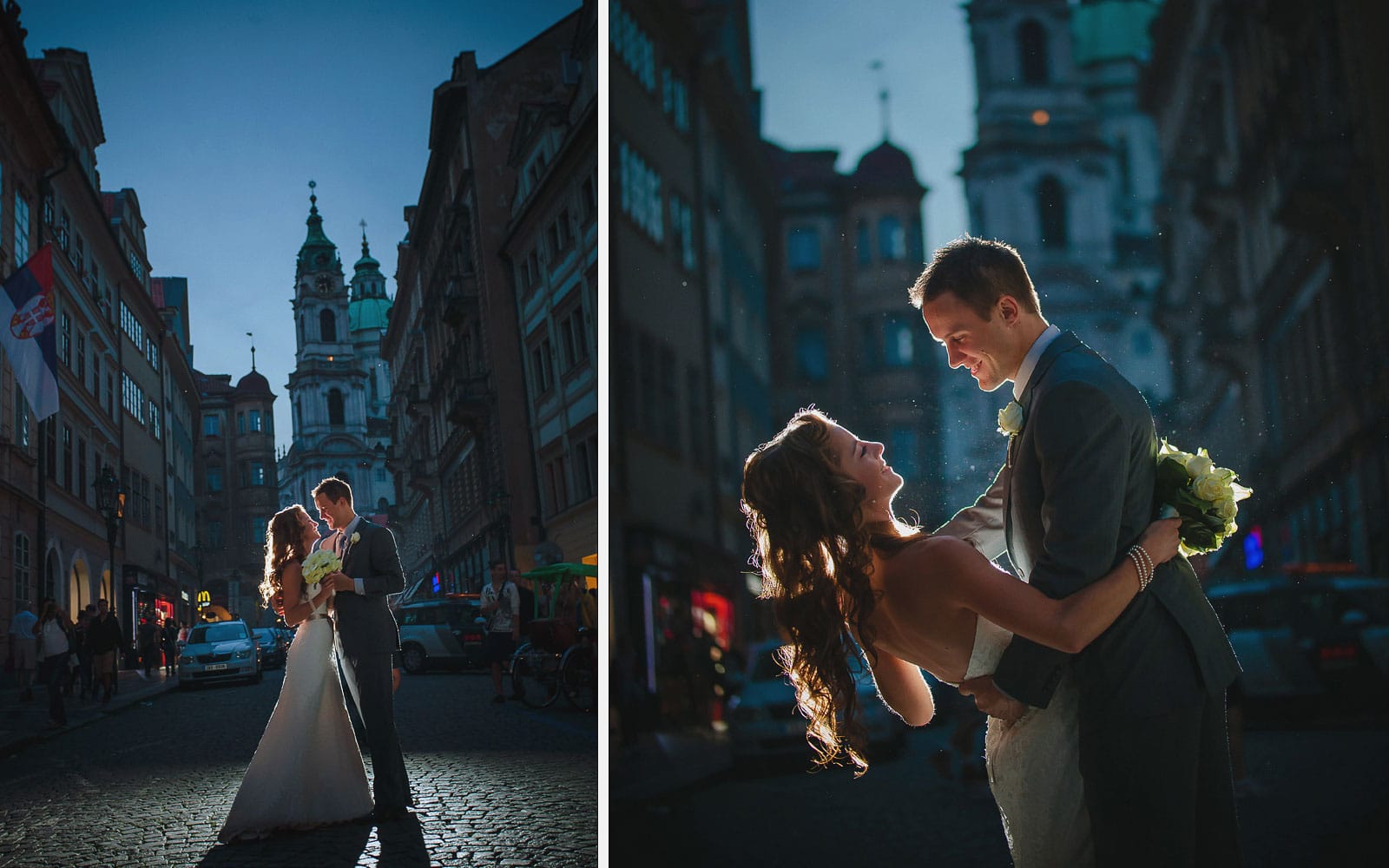 Prague wedding photographers / R&B wedding photographs in Mala Strana
