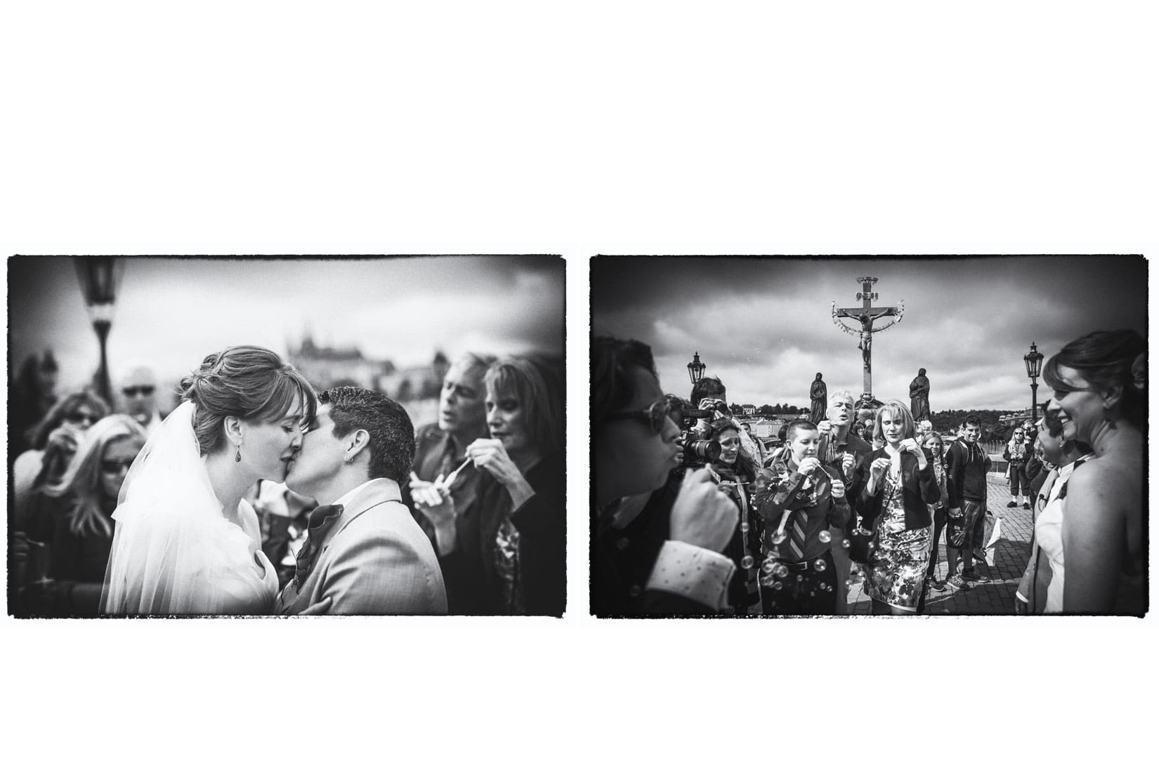 Charles Bridge Wedding / Kimberly & Jules / wedding party atop the Charles Bridge