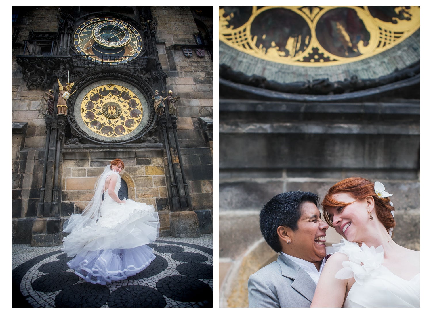 Charles Bridge Wedding / Kimberly & Jules / Astronomical Clock wedding portraits