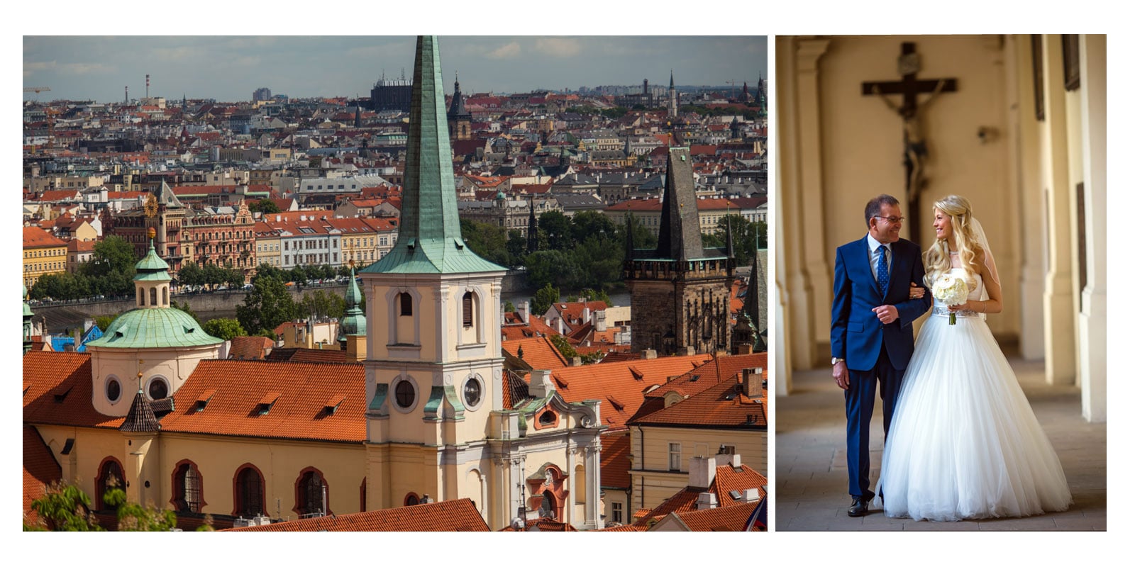 Prague St. Thomas Church: Julia+Sergio wedding day photography 