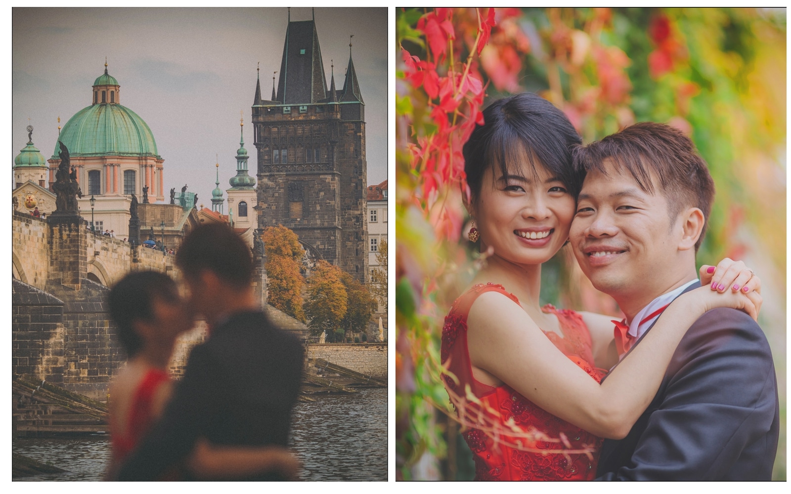 Prague pre wedding / Sharon & Danny Fall portraits session at the Charles Bridge