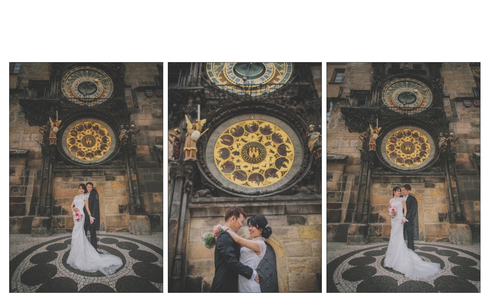 Prague pre wedding / Sharon & Danny Fall portraits session at The Astronomical Clock