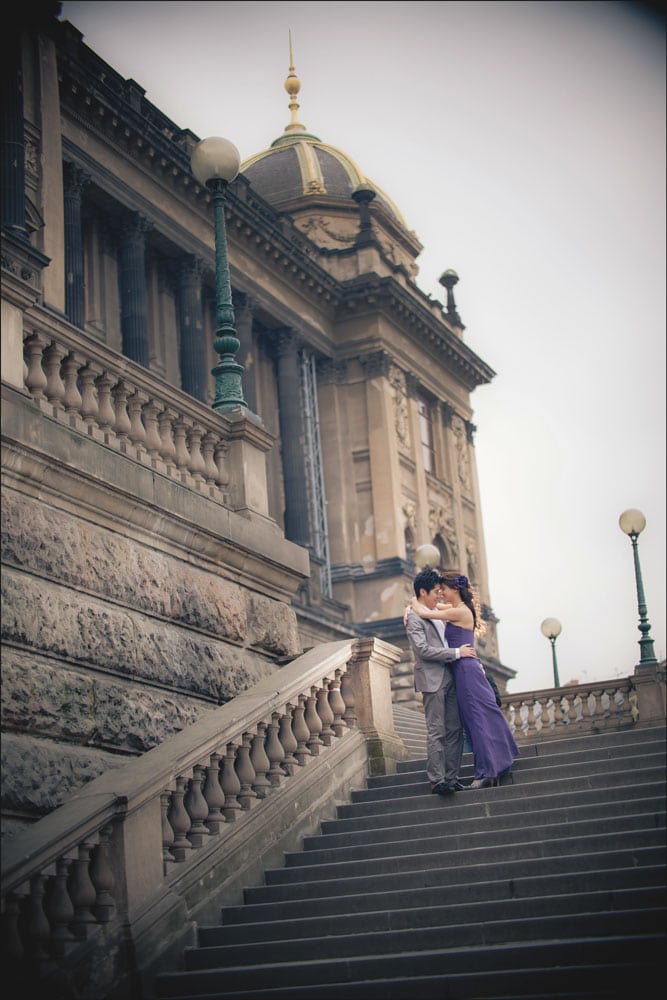 Prague pre wedding / Winona & Erik / portraits at Wenceslas Square (Muzeum)