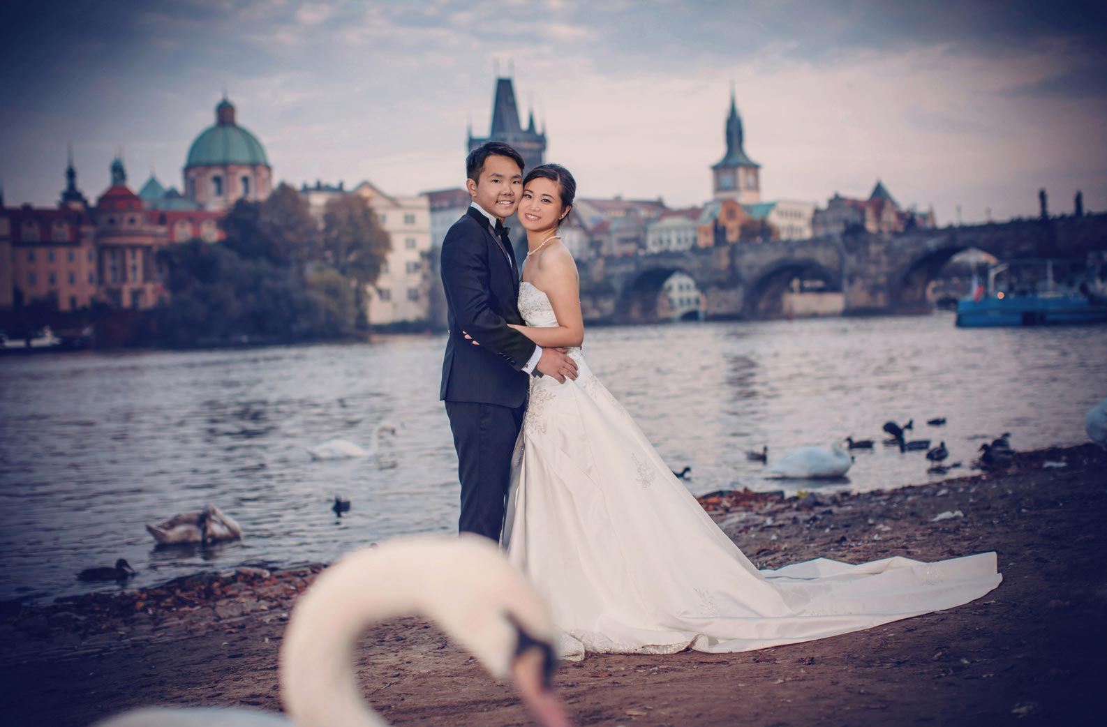 Enzo & Ray's Prague pre wedding portrait session and wedding proposal by American Luxury Fine Art Wedding Photographer Kurt Vinion.