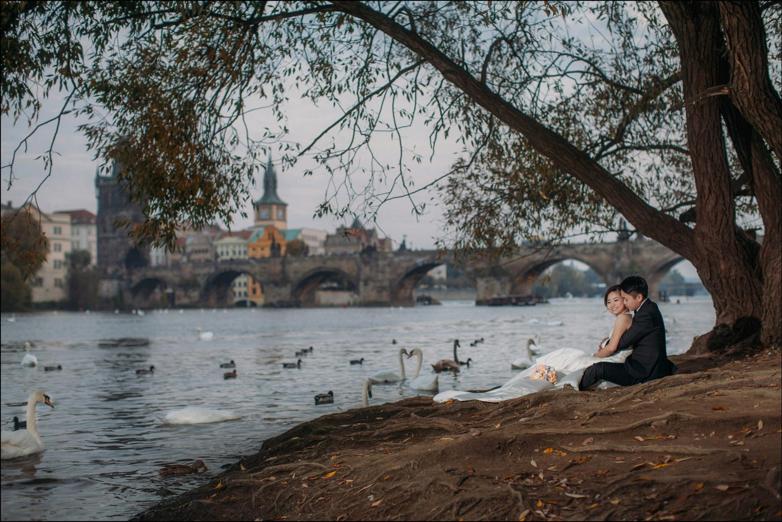 Enzo & Ray's Prague pre wedding portrait session and wedding proposal by American Luxury Fine Art Wedding Photographer Kurt Vinion.