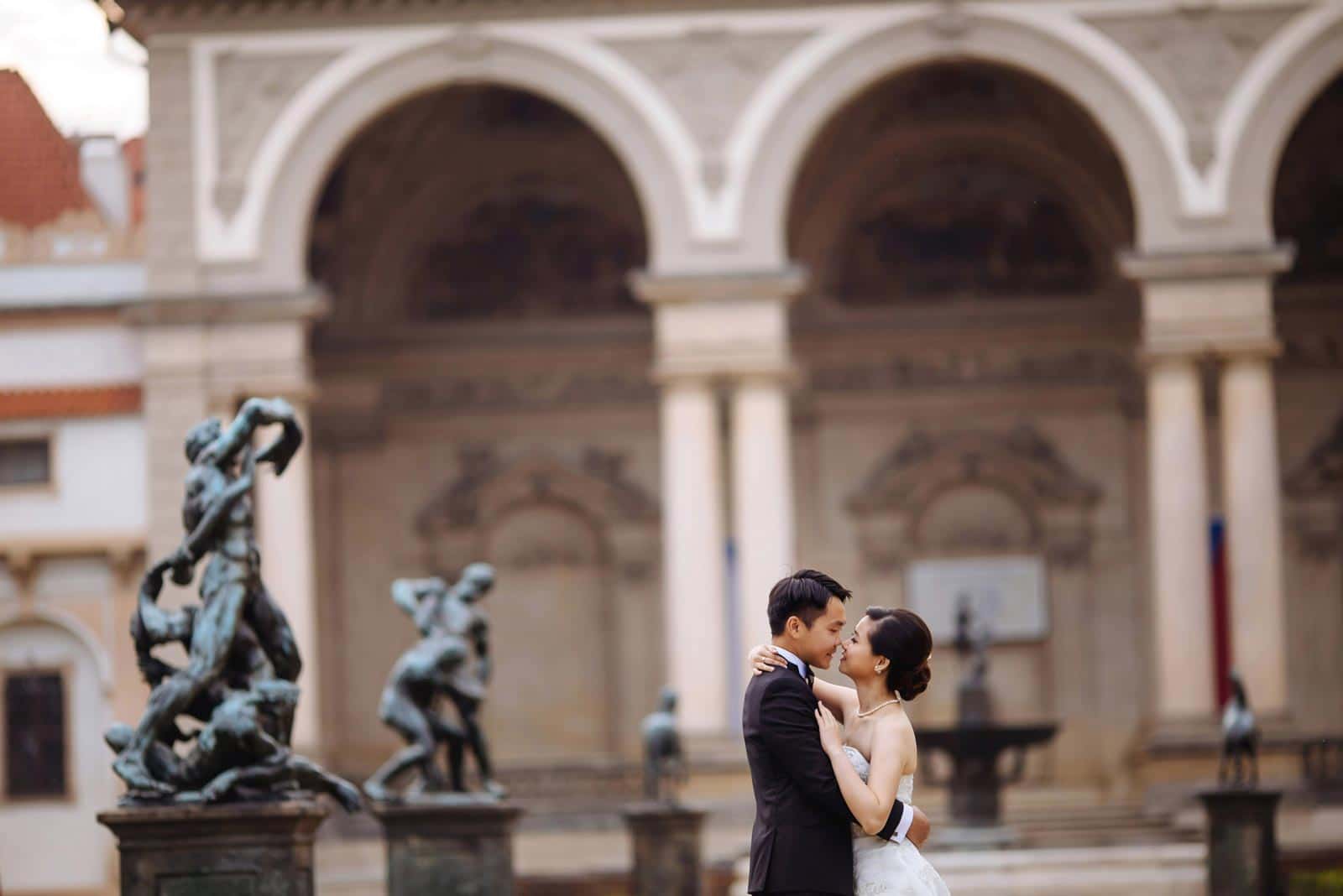 Enzo & Ray's Prague pre wedding portrait session and wedding proposal by American Luxury Fine Art Wedding Photographer Kurt Vinion.