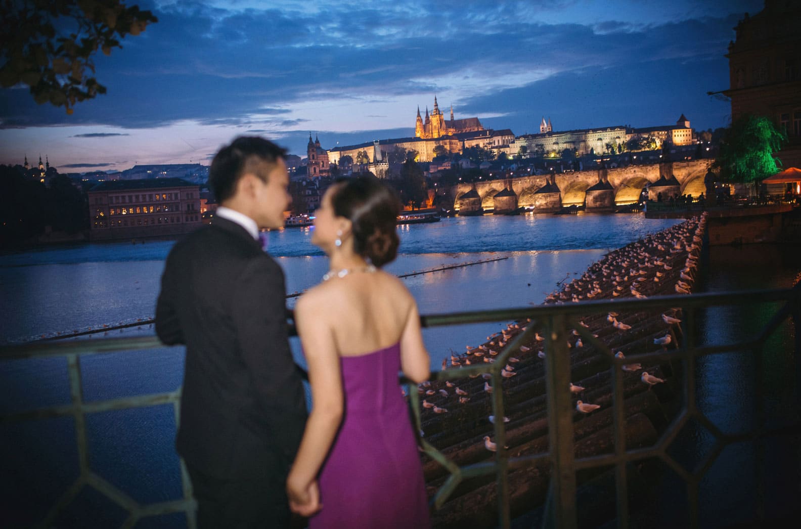 Enzo & Ray's Prague pre wedding portrait session and wedding proposal by American Luxury Fine Art Wedding Photographer Kurt Vinion.