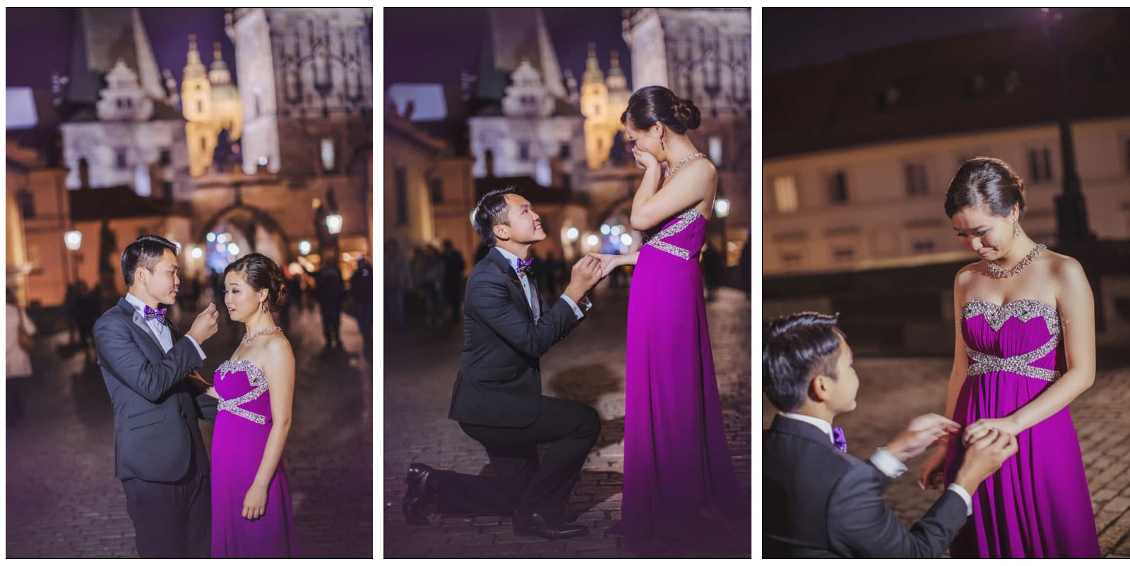 Enzo & Ray's Prague pre wedding portrait session and wedding proposal by American Luxury Fine Art Wedding Photographer Kurt Vinion.