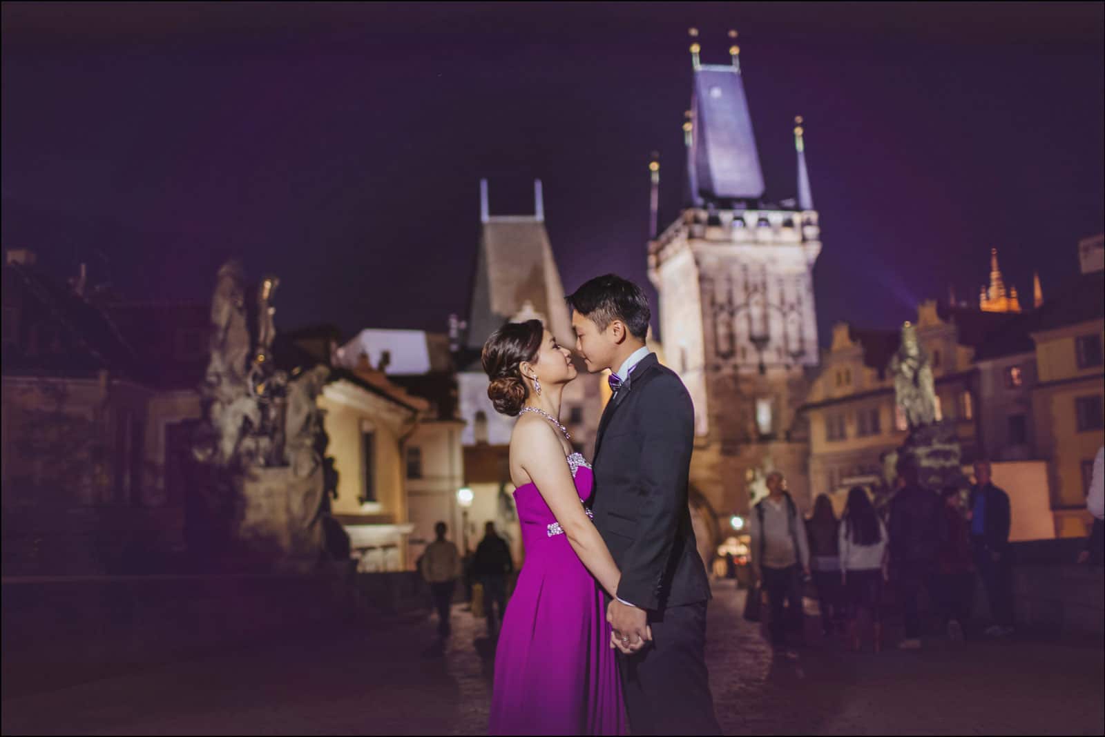 Enzo & Ray's Prague pre wedding portrait session and wedding proposal by American Luxury Fine Art Wedding Photographer Kurt Vinion.