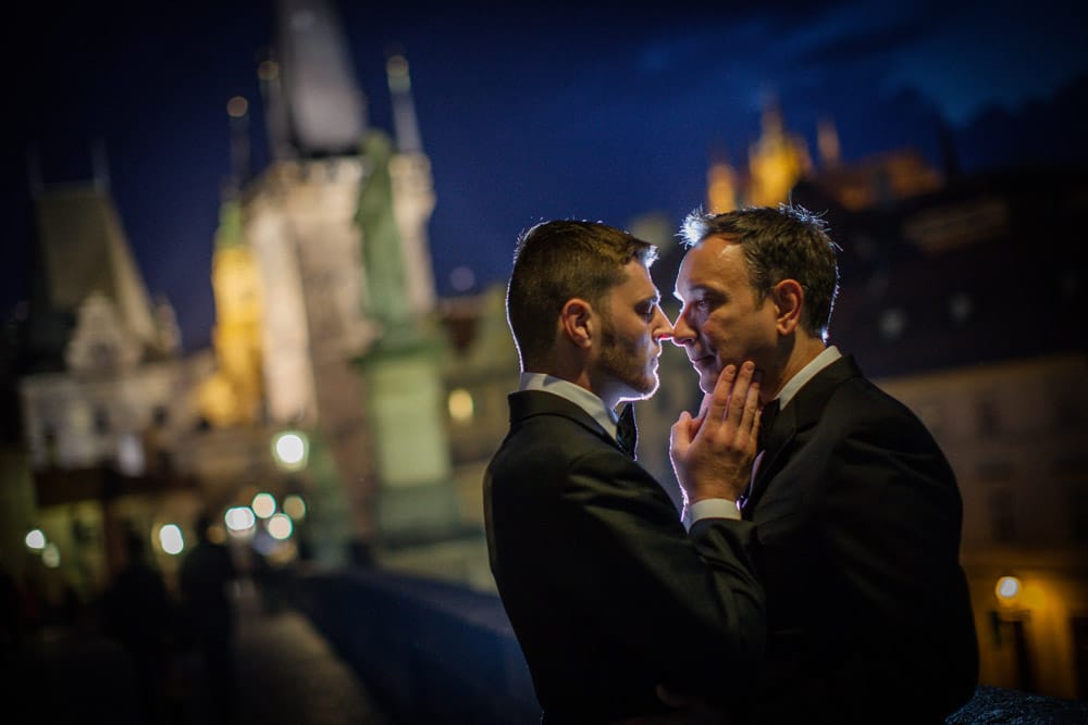 Graham & Wayne post wedding portrait session in Prague by American Photographer Kurt Vinion. .