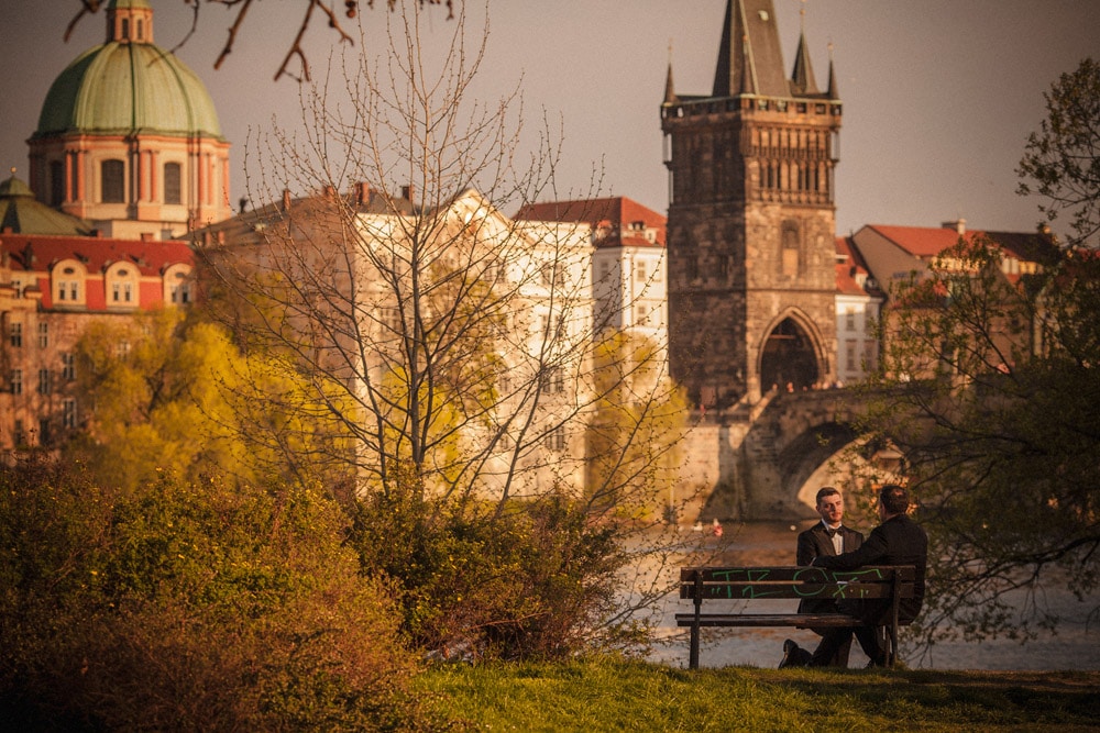 Graham & Wayne post wedding portrait session in Prague by American Photographer Kurt Vinion.