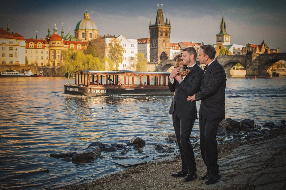 Graham & Wayne post wedding portrait session in Prague by American Photographer Kurt Vinion.