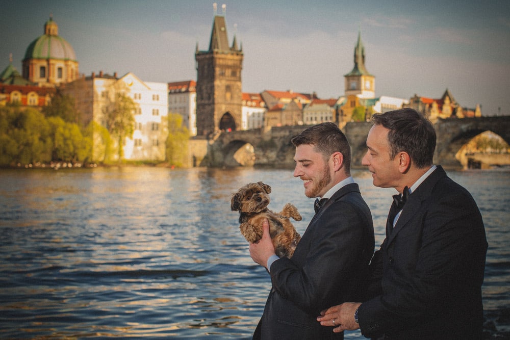 Graham & Wayne post wedding portrait session in Prague by American Photographer Kurt Vinion.