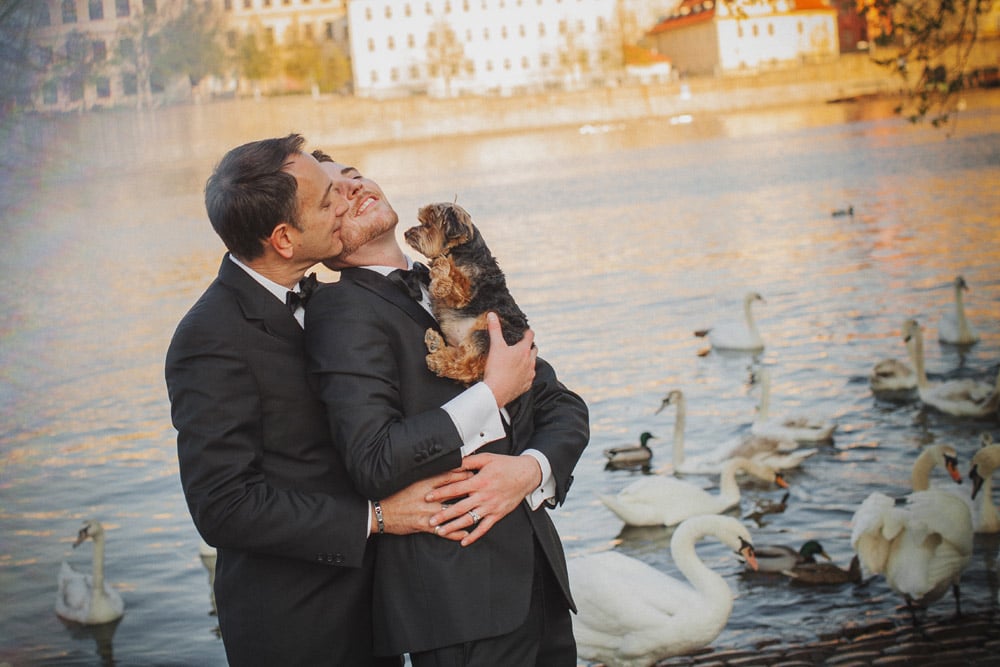 Graham & Wayne post wedding portrait session in Prague by American Photographer Kurt Vinion.