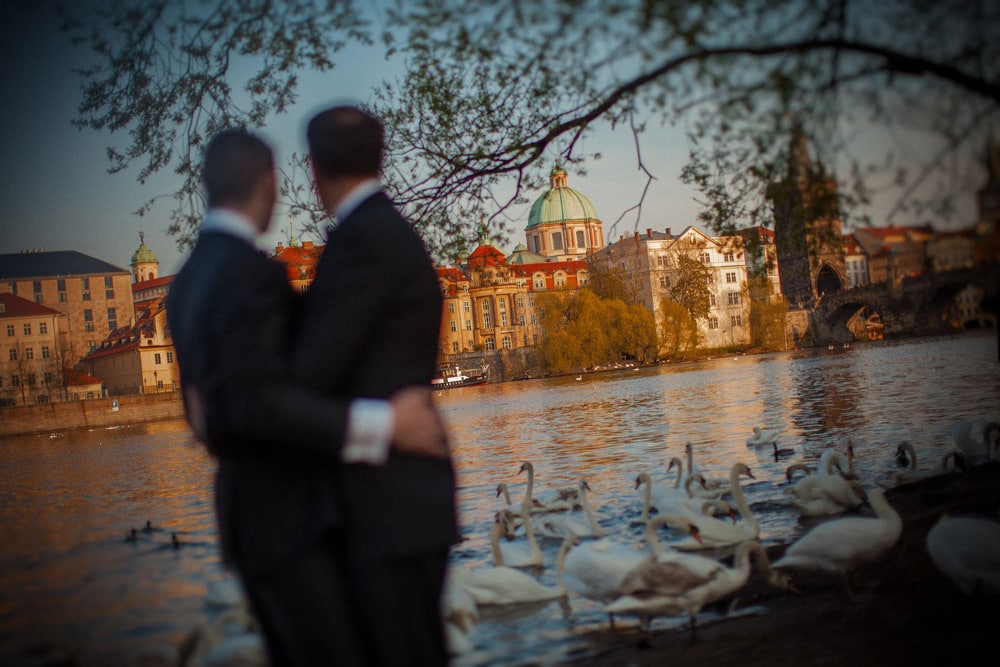 Graham & Wayne post wedding portrait session in Prague by American Photographer Kurt Vinion.