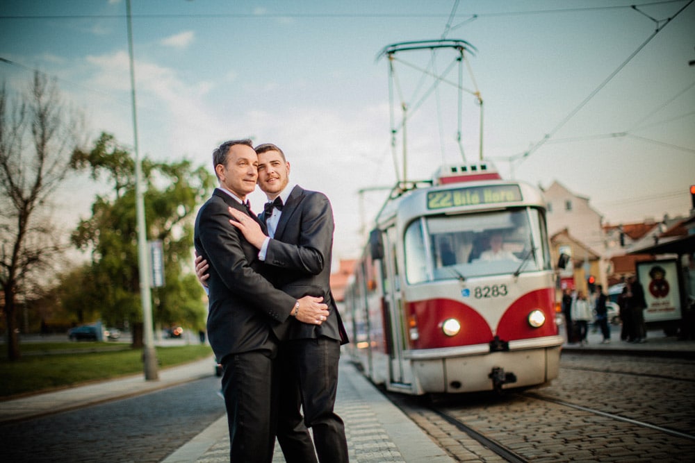 Graham & Wayne post wedding portrait session in Prague by American Photographer Kurt Vinion.