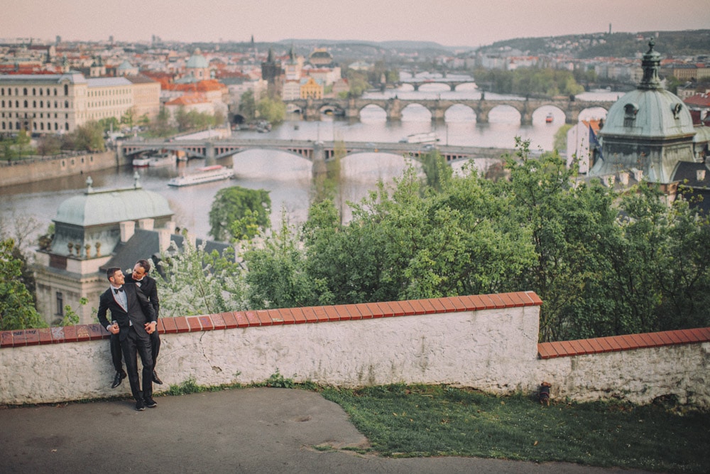 Graham & Wayne post wedding portrait session in Prague by American Photographer Kurt Vinion.