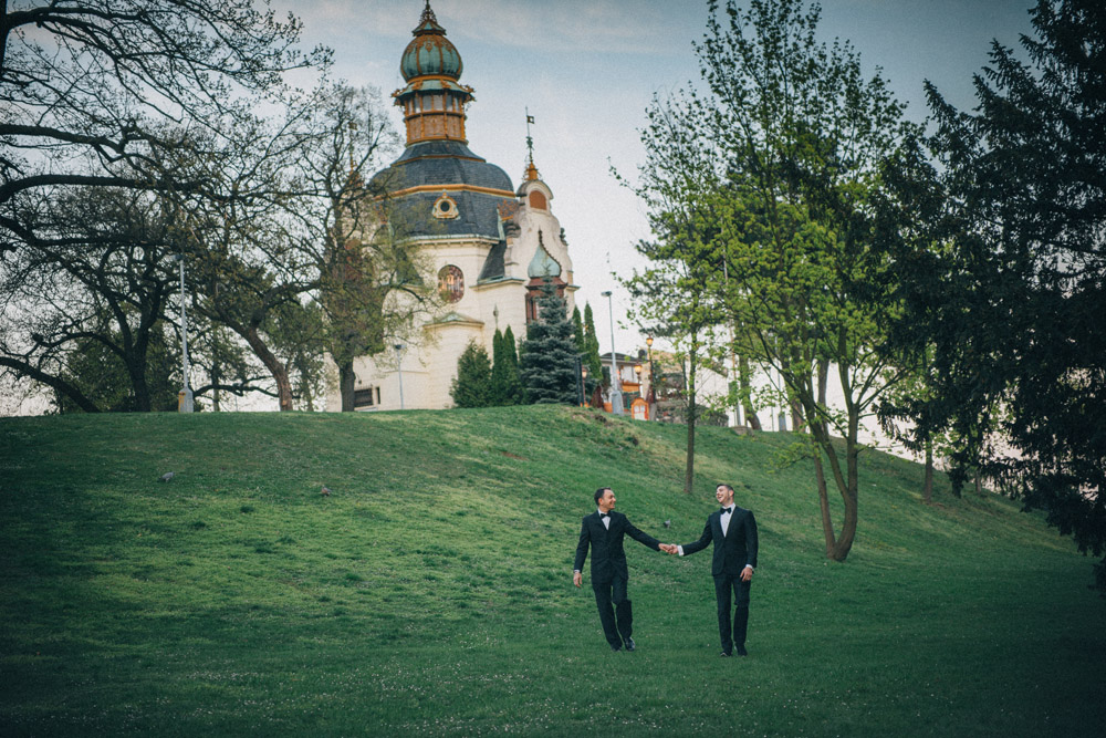 Graham & Wayne post wedding portrait session in Prague by American Photographer Kurt Vinion.