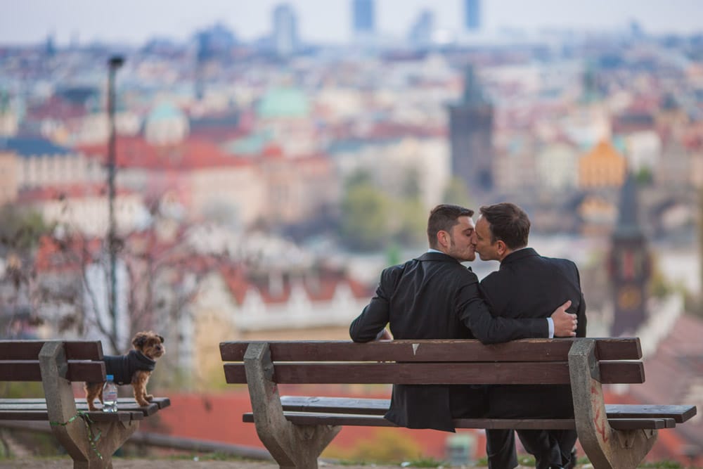 Graham & Wayne post wedding portrait session in Prague by American Photographer Kurt Vinion.