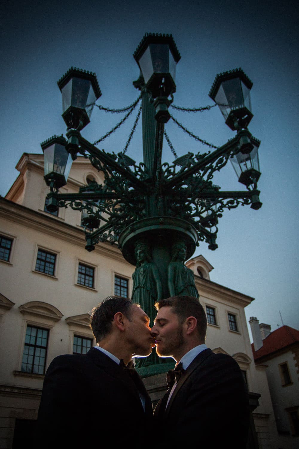 Graham & Wayne post wedding portrait session in Prague by American Photographer Kurt Vinion.