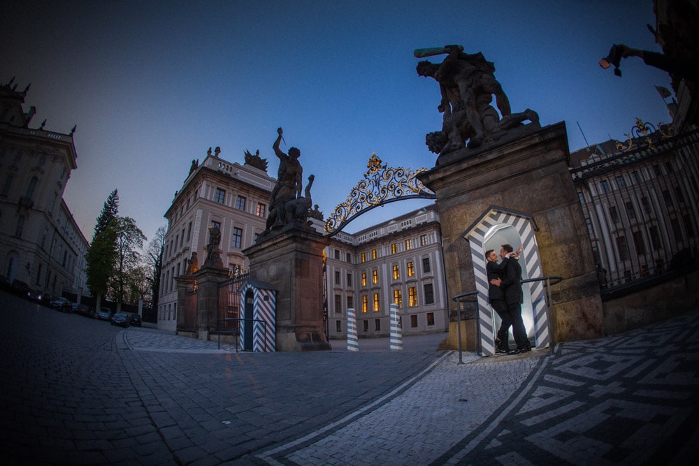 Graham & Wayne post wedding portrait session in Prague by American Photographer Kurt Vinion.