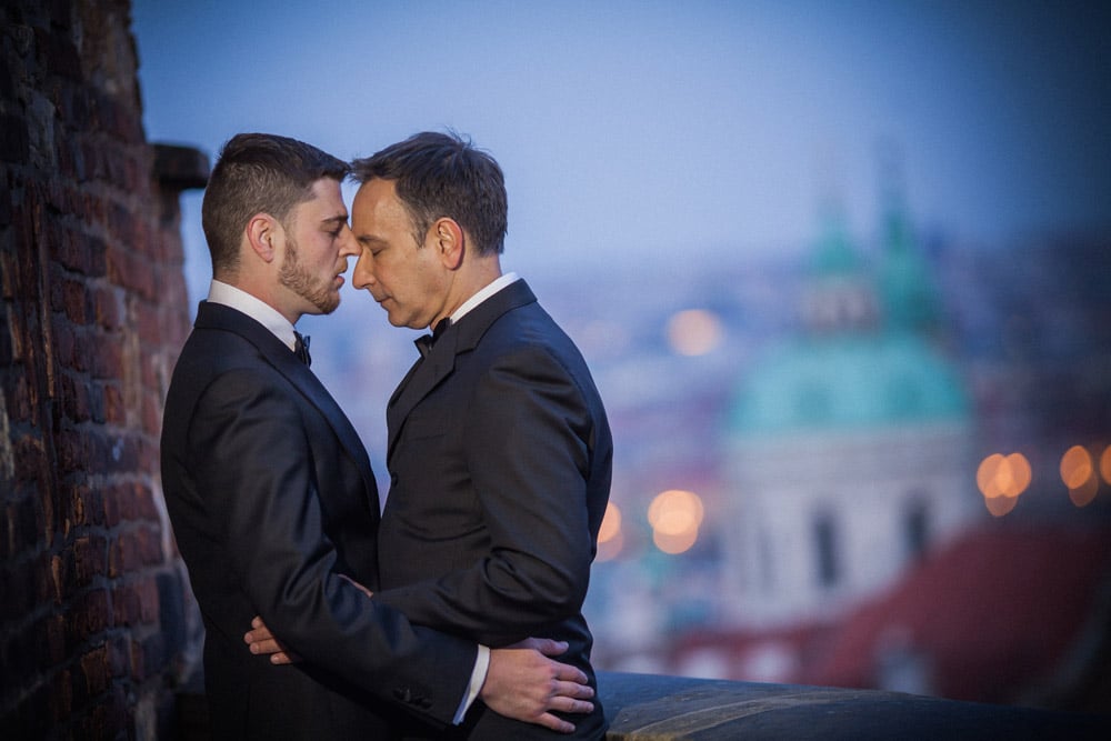 Graham & Wayne post wedding portrait session in Prague by American Photographer Kurt Vinion.