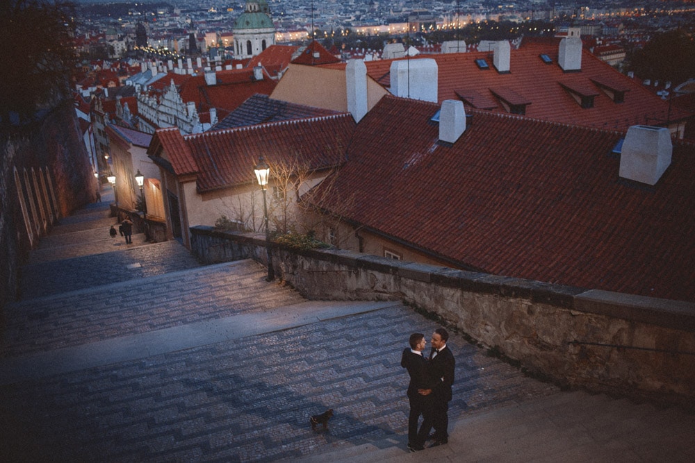 Graham & Wayne post wedding portrait session in Prague by American Photographer Kurt Vinion.