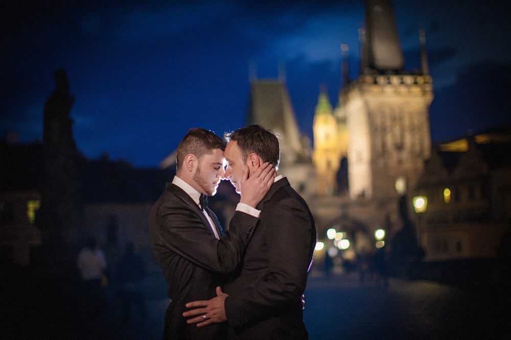 Graham & Wayne post wedding portrait session in Prague by American Photographer Kurt Vinion.
