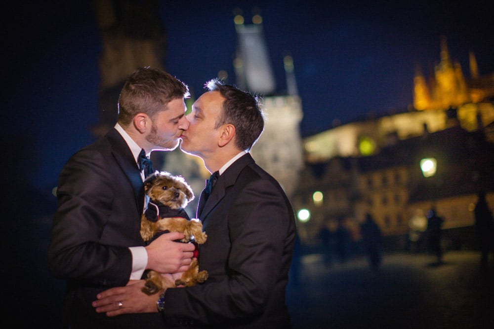 Graham & Wayne post wedding portrait session in Prague by American Photographer Kurt Vinion.