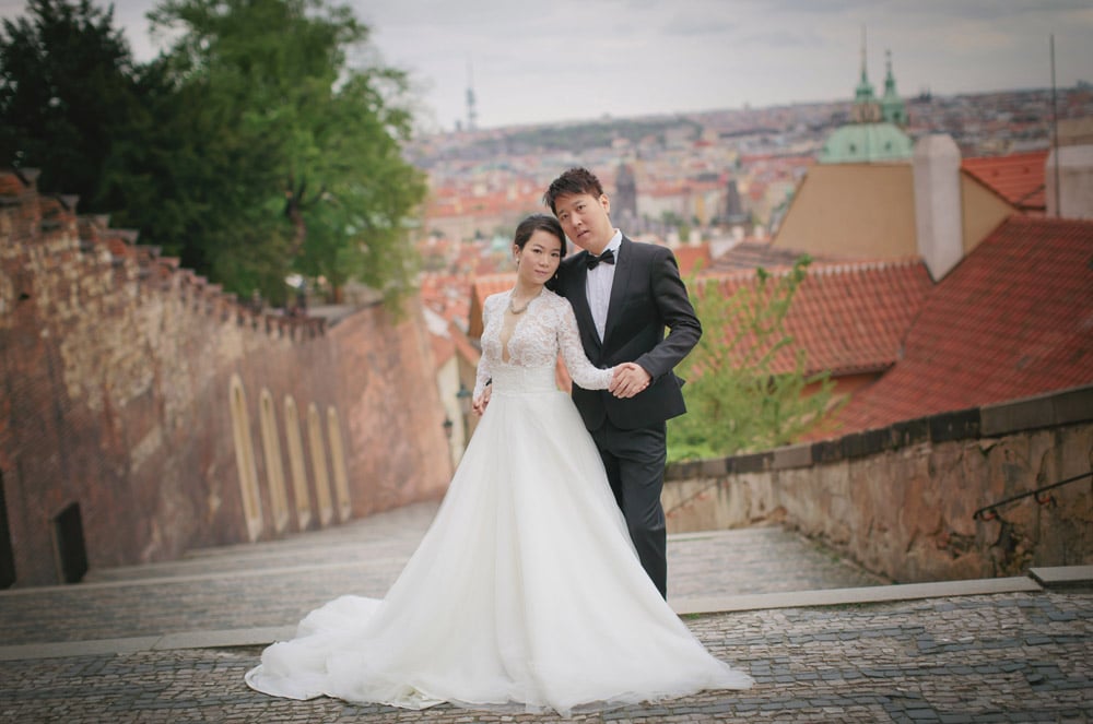 Dudu & Leo pre wedding portrait session in Prague by American Photographer Kurt Vinion. 