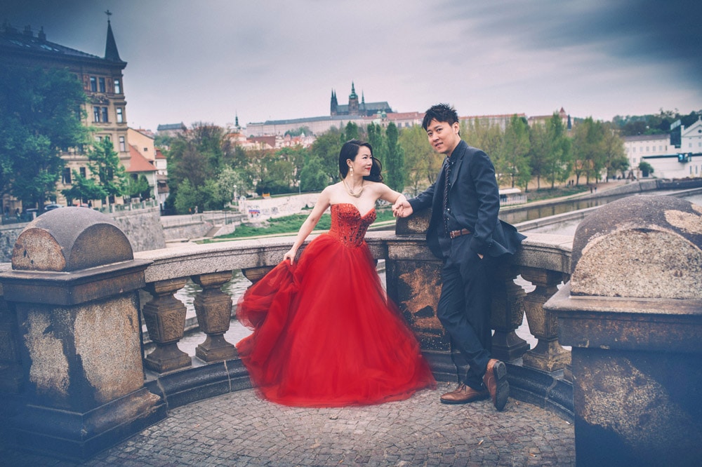 Dudu & Leo pre wedding portrait session in Prague by American Photographer Kurt Vinion. 