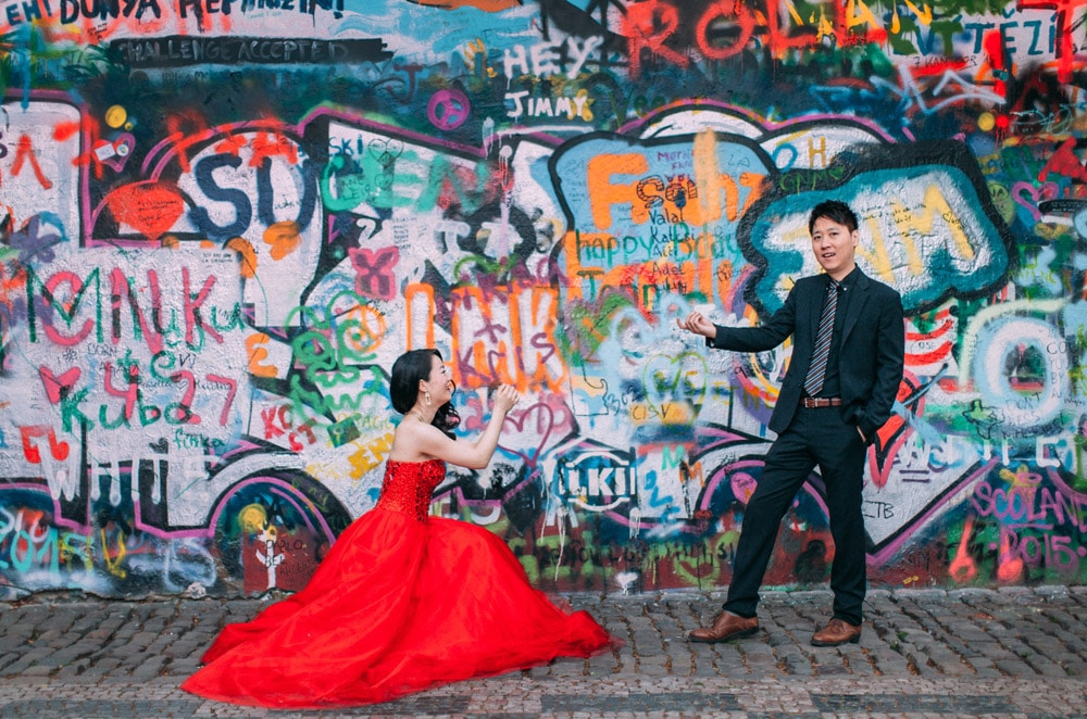 Dudu & Leo pre wedding portrait session in Prague by American Photographer Kurt Vinion. 