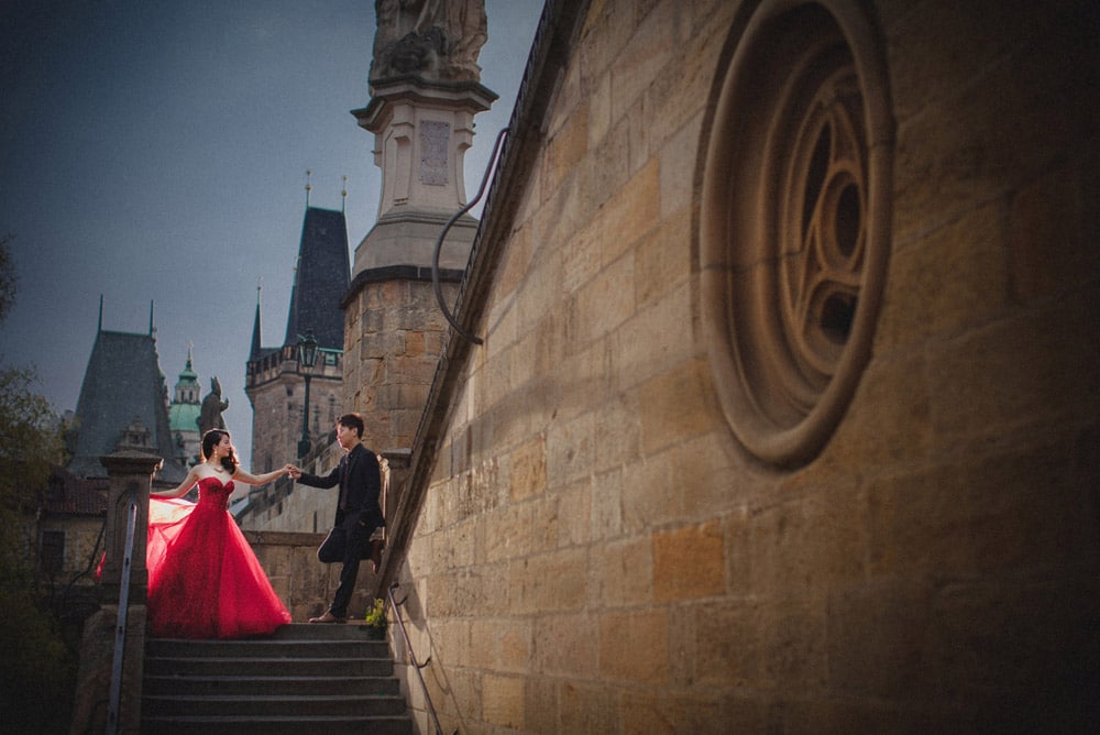 Dudu & Leo pre wedding portrait session in Prague by American Photographer Kurt Vinion. 