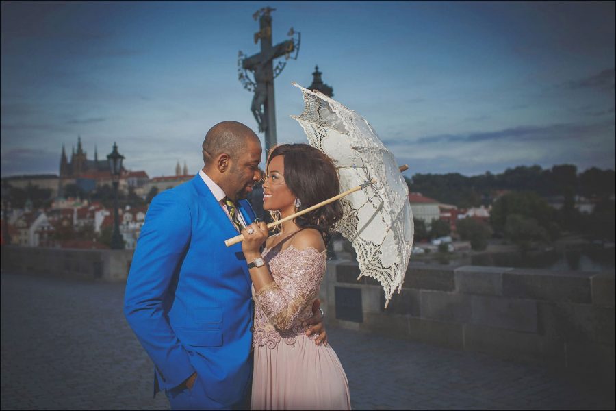 Amala & Emeka's Engagement Portrait Session in Prague. Portraits by American photographer Kurt Vinion