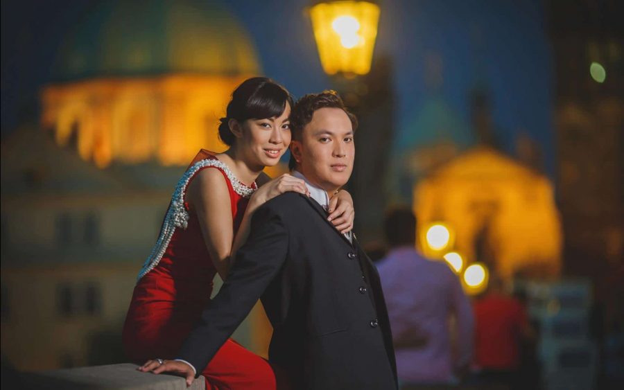 a summer pre wedding portrait session in Prague with C&L from Macau, by American photographer Kurt Vinion