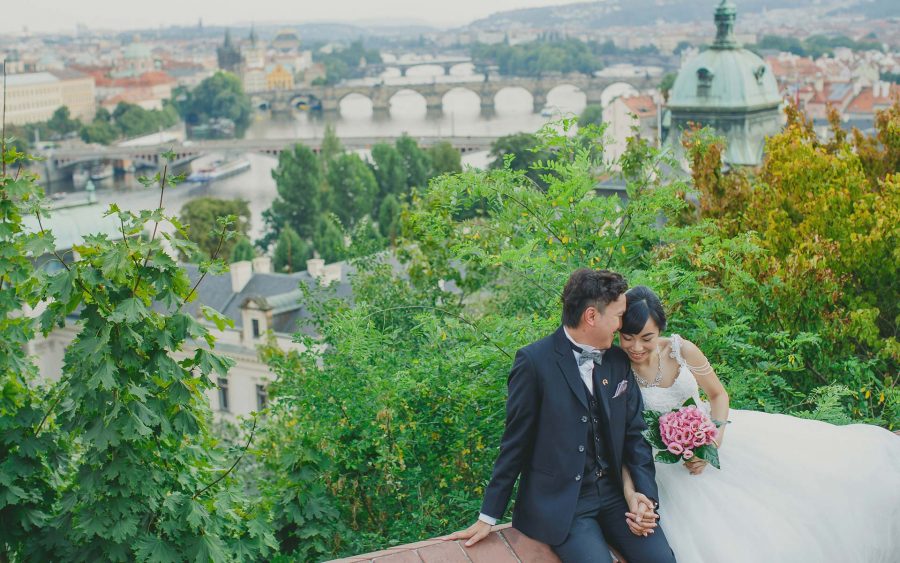 a summer pre wedding portrait session in Prague with C&L from Macau, by American photographer Kurt Vinion