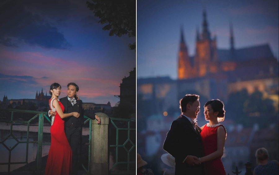 a summer pre wedding portrait session in Prague with C&L from Macau, by American photographer Kurt Vinion