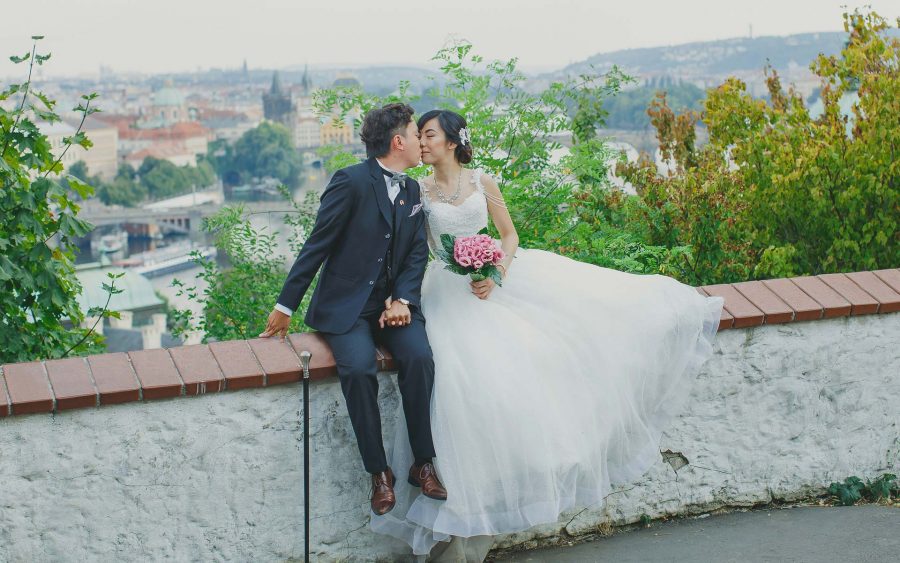 a summer pre wedding portrait session in Prague with C&L from Macau, by American photographer Kurt Vinion