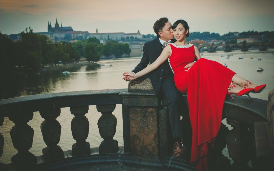 a summer pre wedding portrait session in Prague with C&L from Macau, by American photographer Kurt Vinion