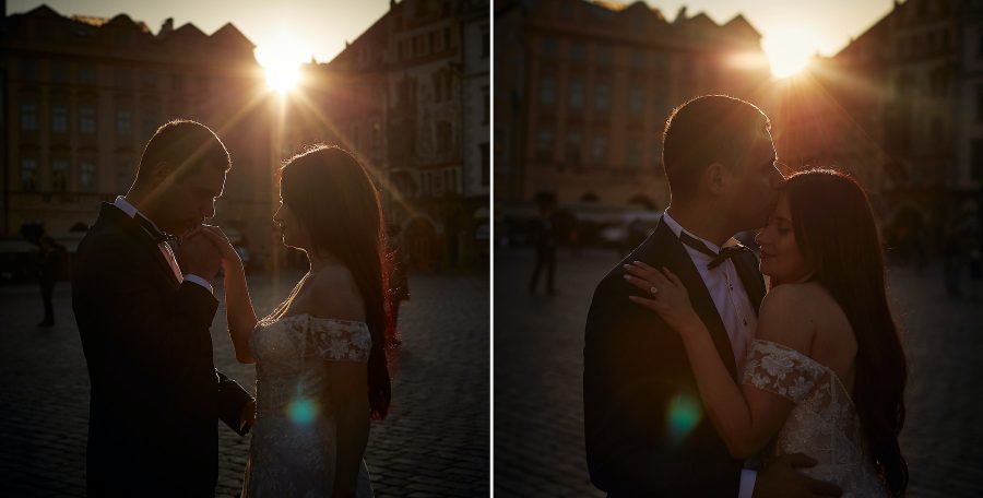 Sun flard bride & groom portraits