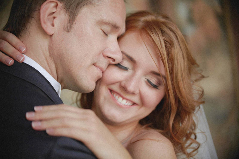 A popular pose - forehead to forehead - that captures the love flet at that special moment in time.